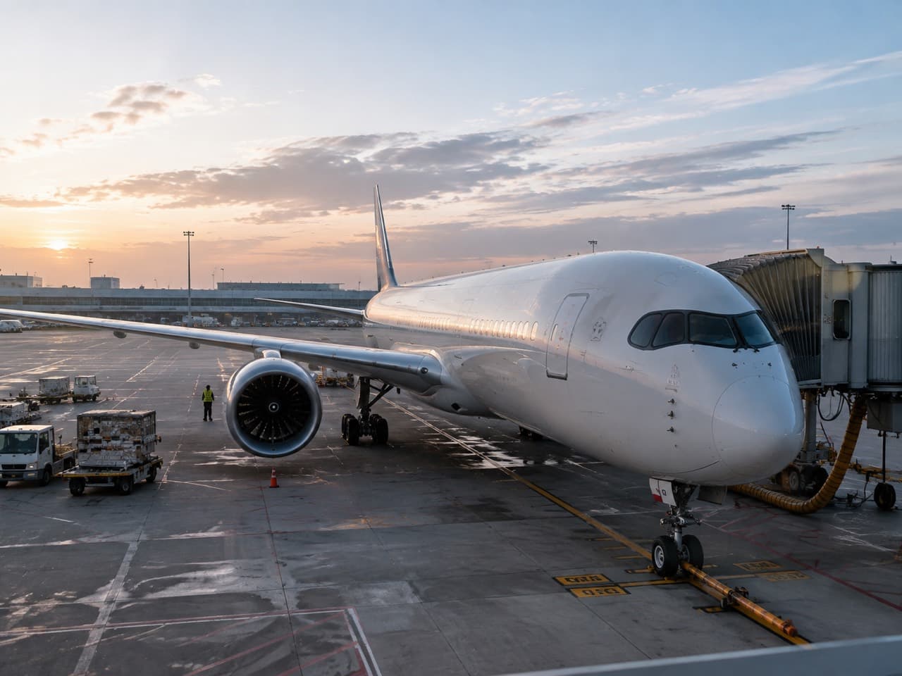 Passenger aircraft in flight representing aerospace avionics PCB applications