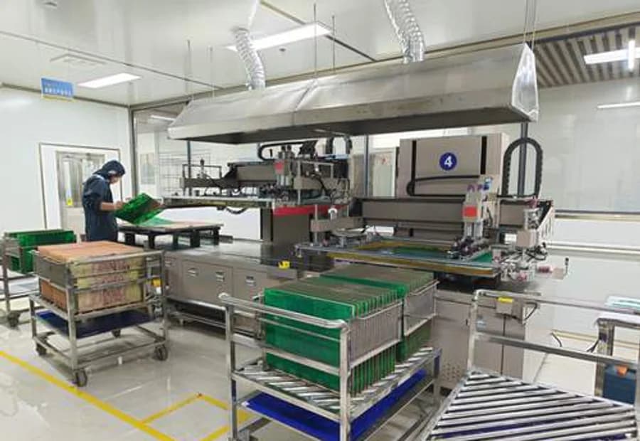 PCB fabrication equipment in a manufacturing facility