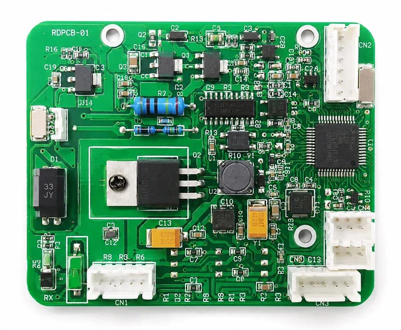 Low-volume green prototype printed circuit board with mixed electronic components