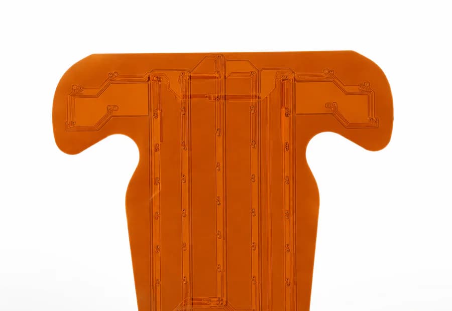Orange flexible printed circuit sample