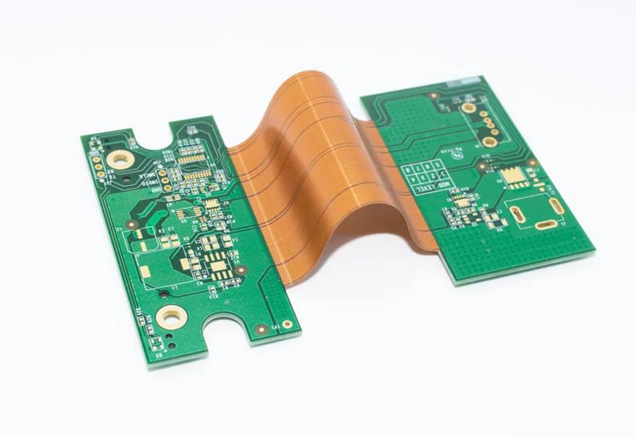 Rigid-flex PCB combining rigid boards and flexible circuits