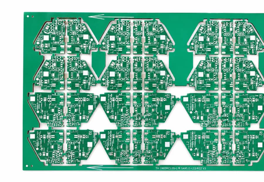 Green rigid FR4 printed circuit board panel