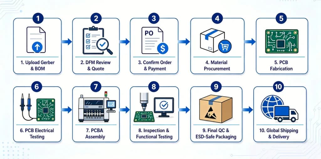 PCB quality control process from incoming inspection to shipment