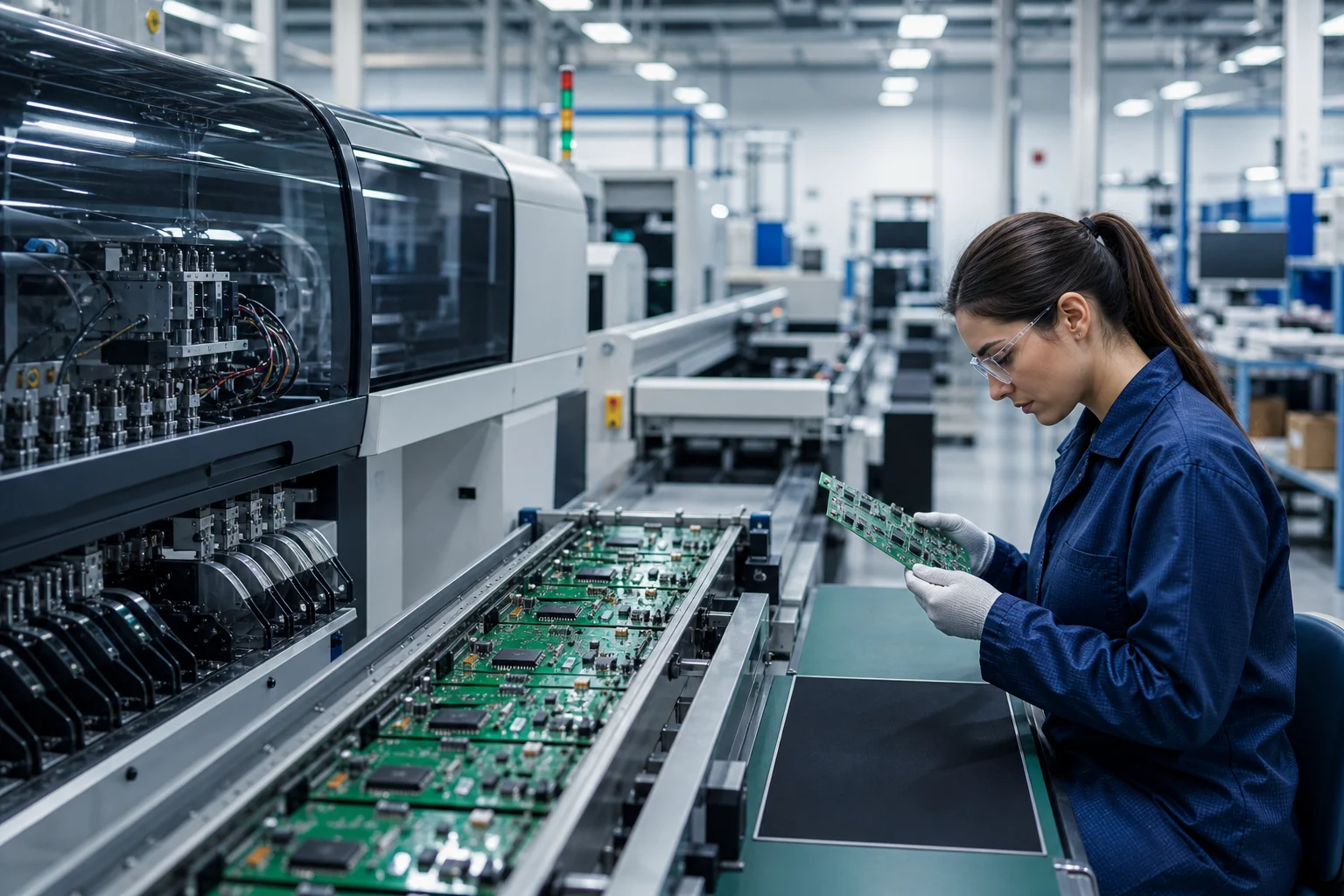 PCB assembly process from component placement through inspection